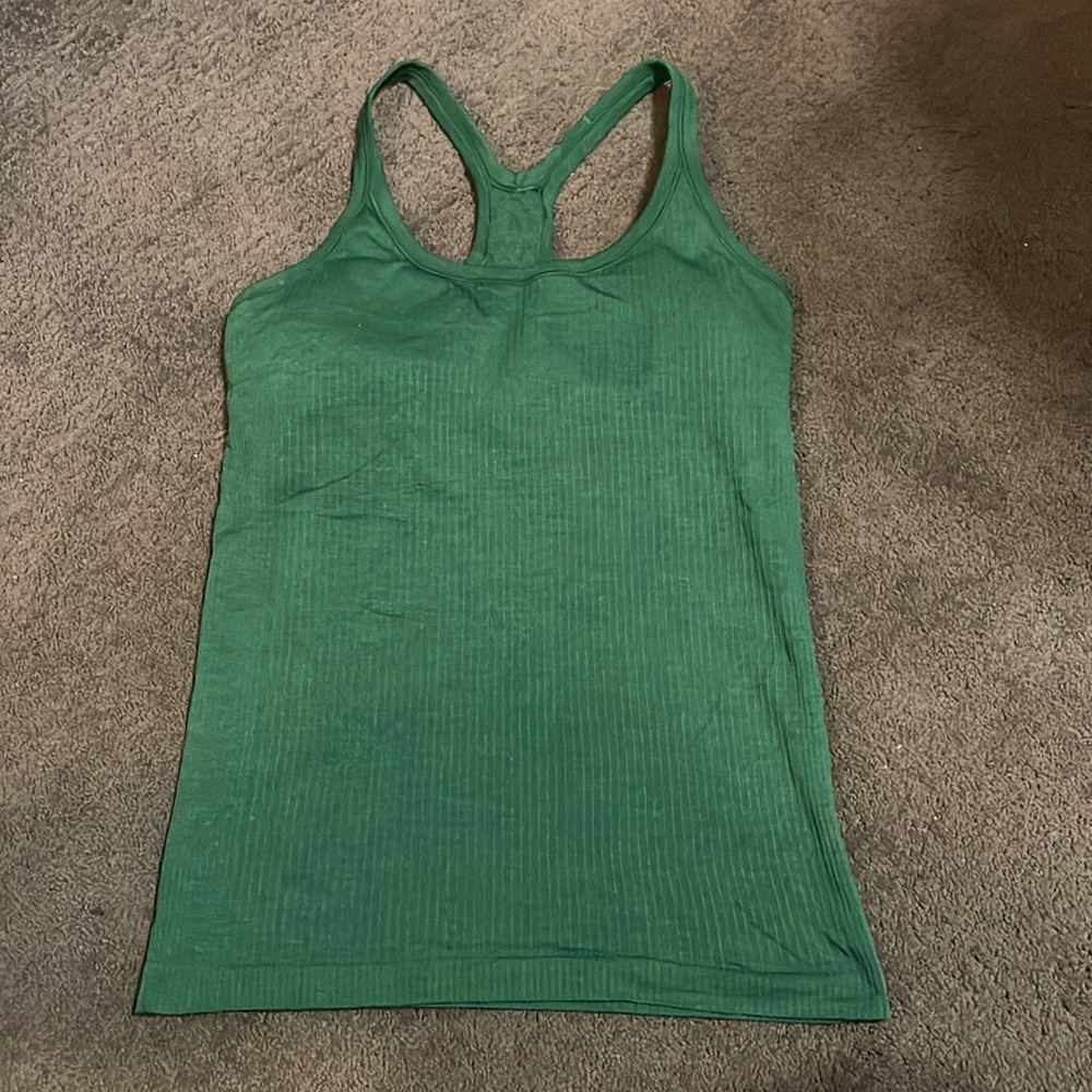 Lululemon Ebb to Street tank Green Everglade Size 8